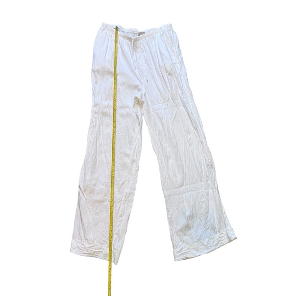 A New Day Woman’s White Mid rise Wide Leg Lightweight Linen Pants Size Medium - Picture 4 of 12